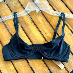 New with tags Black SKIMS 32B Cotton Logo Demi Bra